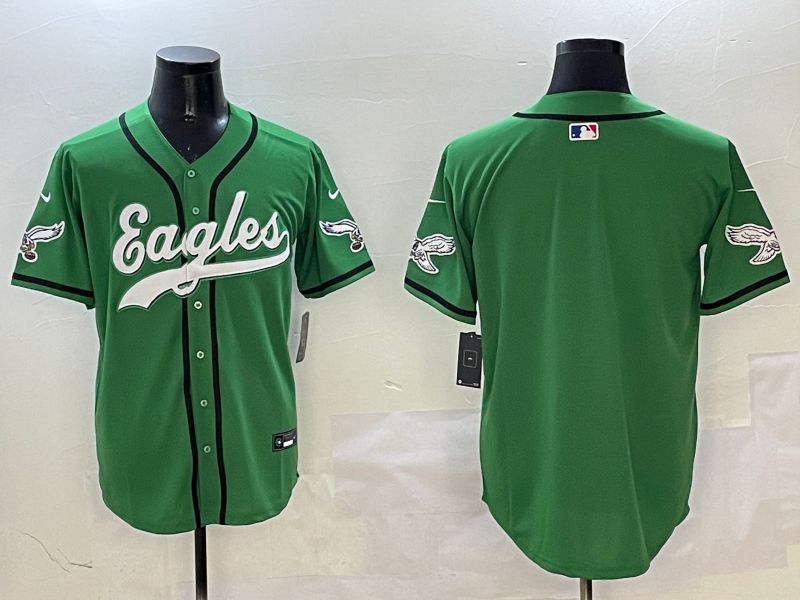 Men Philadelphia Eagles Blank Green three generations Jointly Name 2025 Nike Limited NFL Jersey style 1